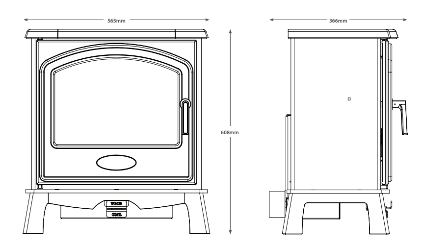 BE MODERN FLARE HEREFORD 5 WIDESCREEN MULTI-FUEL STOVE