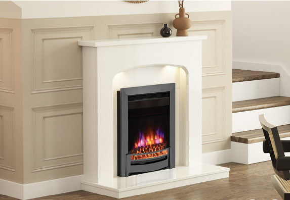 BE MODERN FLARE 42" TASMIN MICRO-MARBLE FIREPLACE