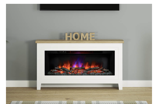 BE MODERN FLARE POULTON TIMBER ELECTRIC CONSOLE FIREPLACE