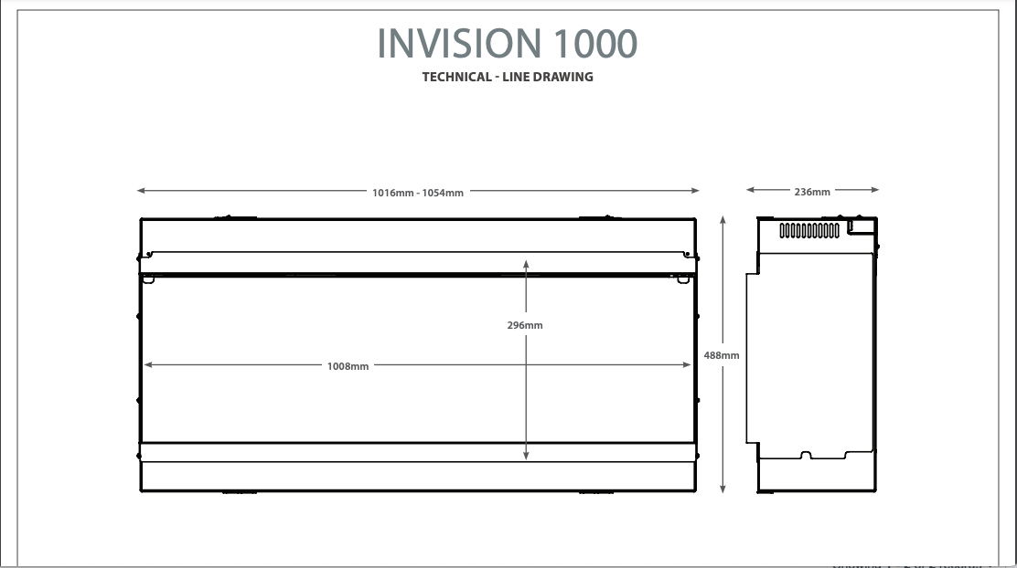 BE MODERN FLARE INVISION 1000 ELECTRIC FIRE