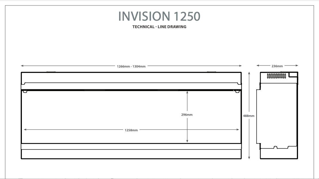 BE MODERN FLARE INVISION 1250 ELECTRIC FIRE