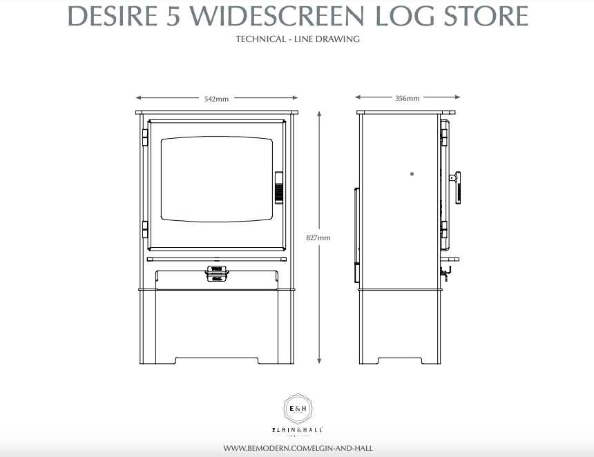 ELGIN & HALL DESIRE 5 WIDESCREEN MULTI-FUEL STOVE