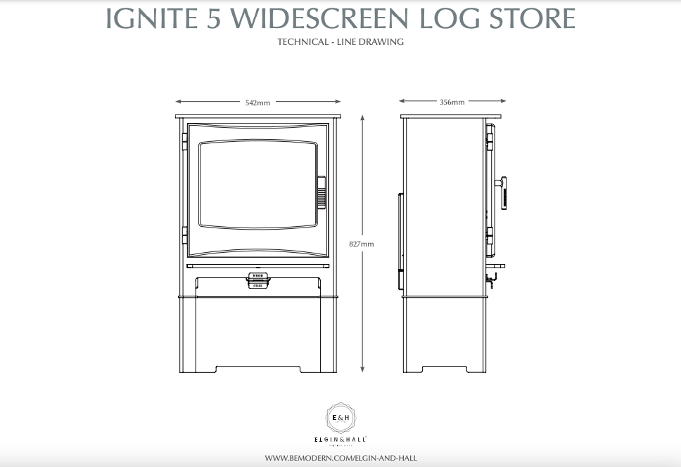 ELGIN & HALL IGNITE 5 WIDESCREEN MULTI FUEL STOVE