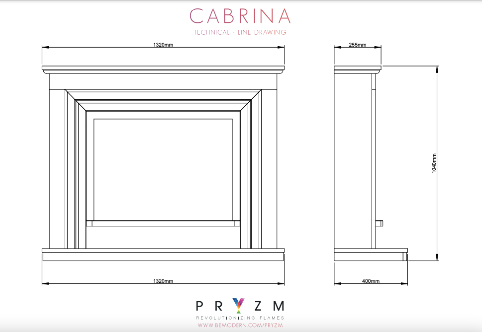 ELGIN & HALL PRYZM CABRINA 52" MICRO MARBLE ELECTRIC FIREPLACE