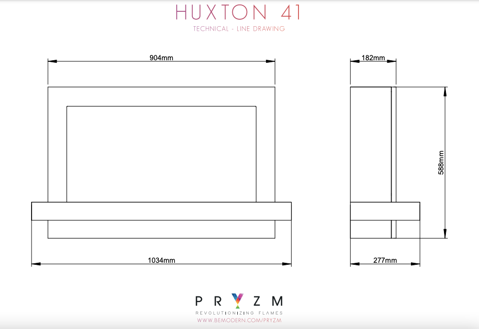 ELGIN & HALL PRYZM HUXTON 41" TIMBER WALL MOUNTED ELECTRIC SUITE