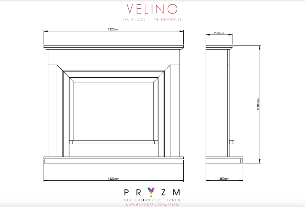 ELGIN & HALL PRYZM VELINO 52" TIMBER ELECTRIC FIREPLACE