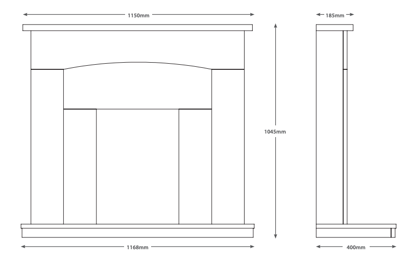 BE MODERN FLARE 45" ISABELLE MICRO-MARBLE FIREPLACE
