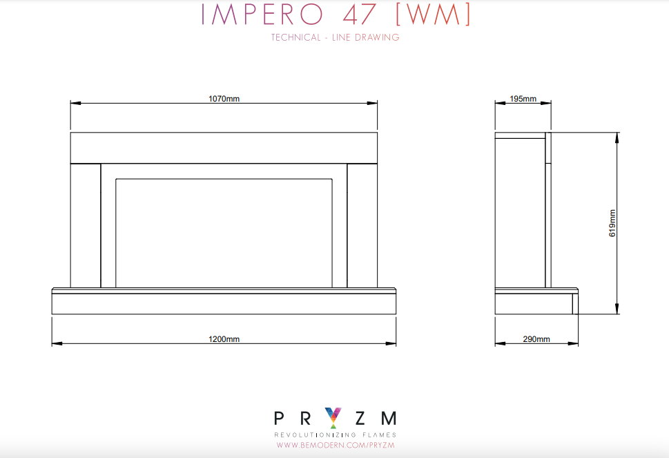 ELGIN & HALL PRYZM IMPERO 47" MICRO-MARBLE WALL MOUNTED ELECTRIC SUITE