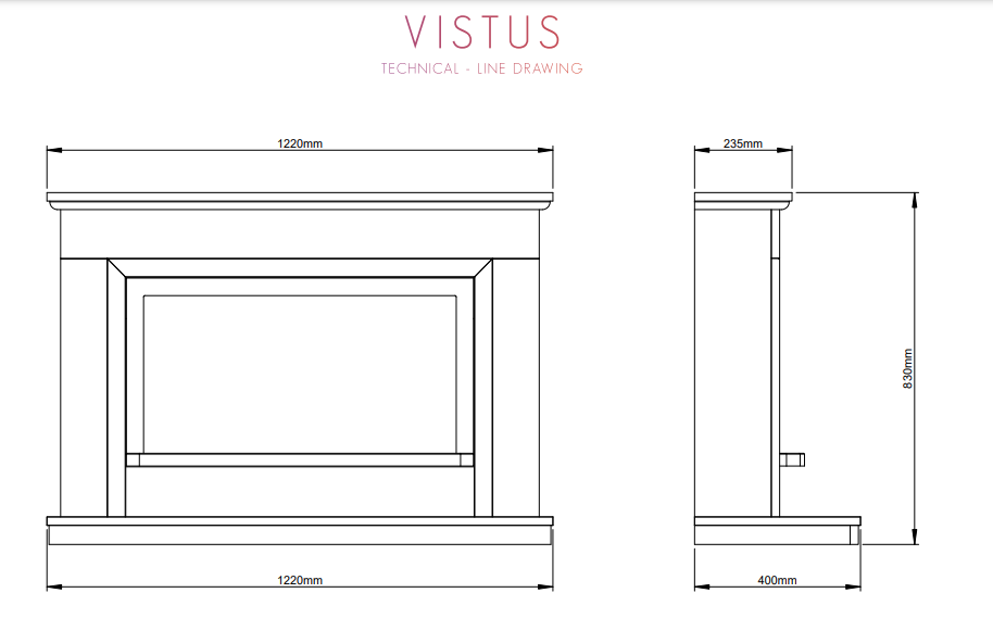 ELGIN & HALL PRYZM VISTUS 48" FLOOR STANDING MICRO MARBLE ELECTRIC SUITE