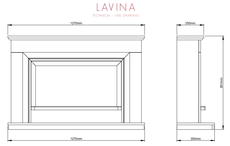 ELGIN & HALL PRYZM LAVINA 50" TIMBER FLOOR STANDING ELECTRIC SUITE