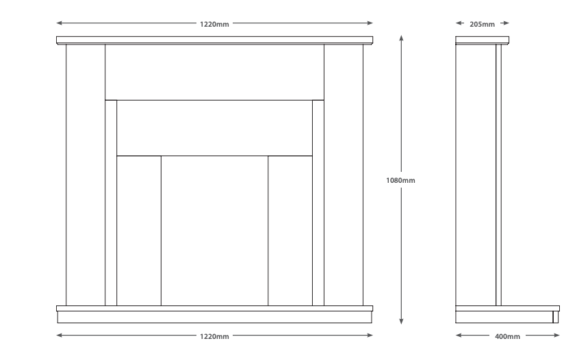 BE MODERN FLARE 48" ELDA MICRO-MARBLE ELECTRIC FIREPLACE