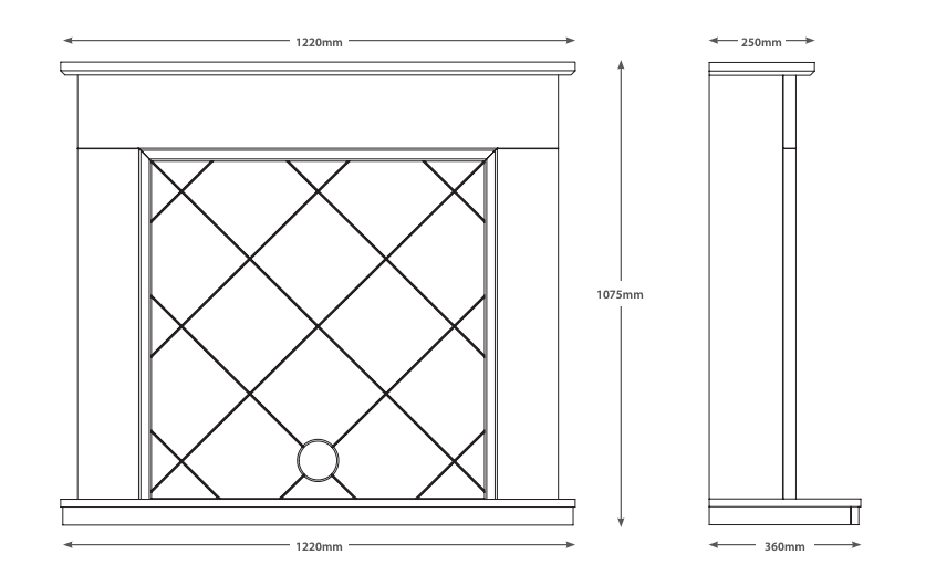 BE MODERN FLARE 48" KINGSBRIDGE TIMBER INGLENOOK