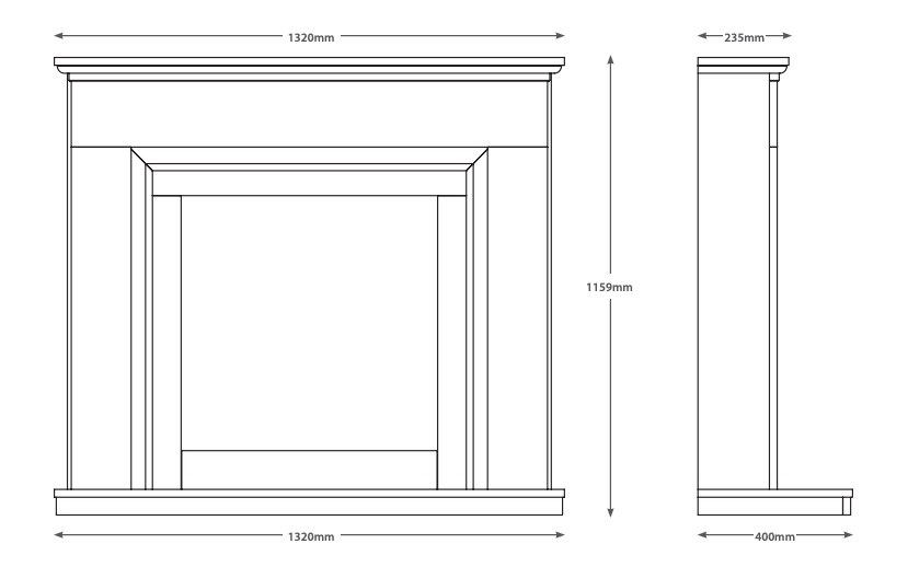 BE MODERN FLARE 52" HAMTON GAS FIREPLACE