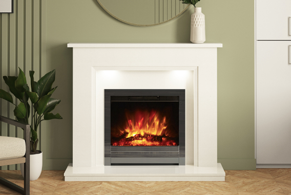 BE MODERN FLARE 52" MADALYN MICRO-MARBLE ELECTRIC FIREPLACE