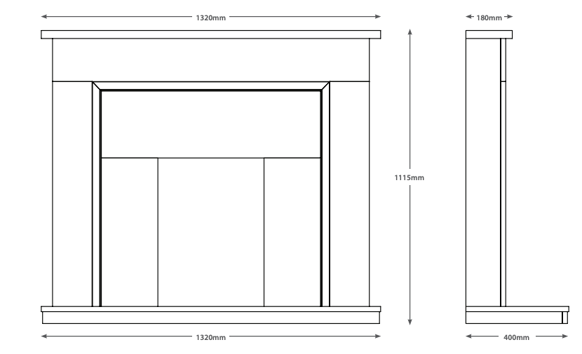 BE MODERN FLARE 52" MADALYN MICRO-MARBLE ELECTRIC FIREPLACE