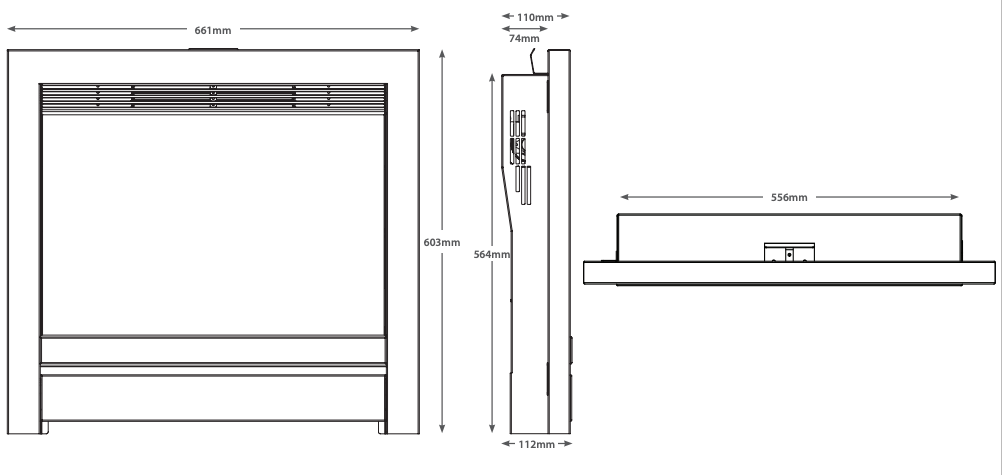 BE MODERN FLARE BEAM EDGE 22" INSET ELECTRIC FIRE