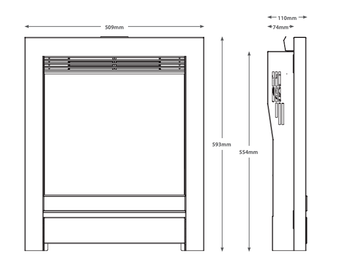 BE MODERN FLARE BEAM EDGE 16" INSET ELECTRIC FIRE