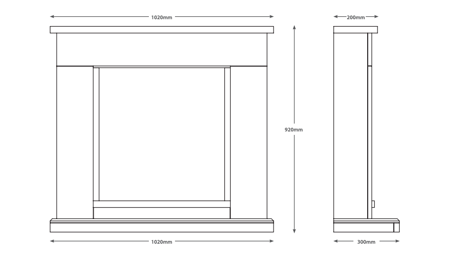 BE MODERN FLARE 40" ELSHAM TIMBER ELECTRIC FIREPLACE