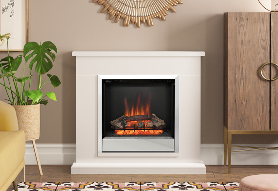 BE MODERN FLARE 40" ELSHAM TIMBER ELECTRIC FIREPLACE