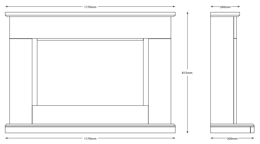 BE MODERN FLARE 46" HANSFORD TIMBER ELECTRIC FIREPLACE