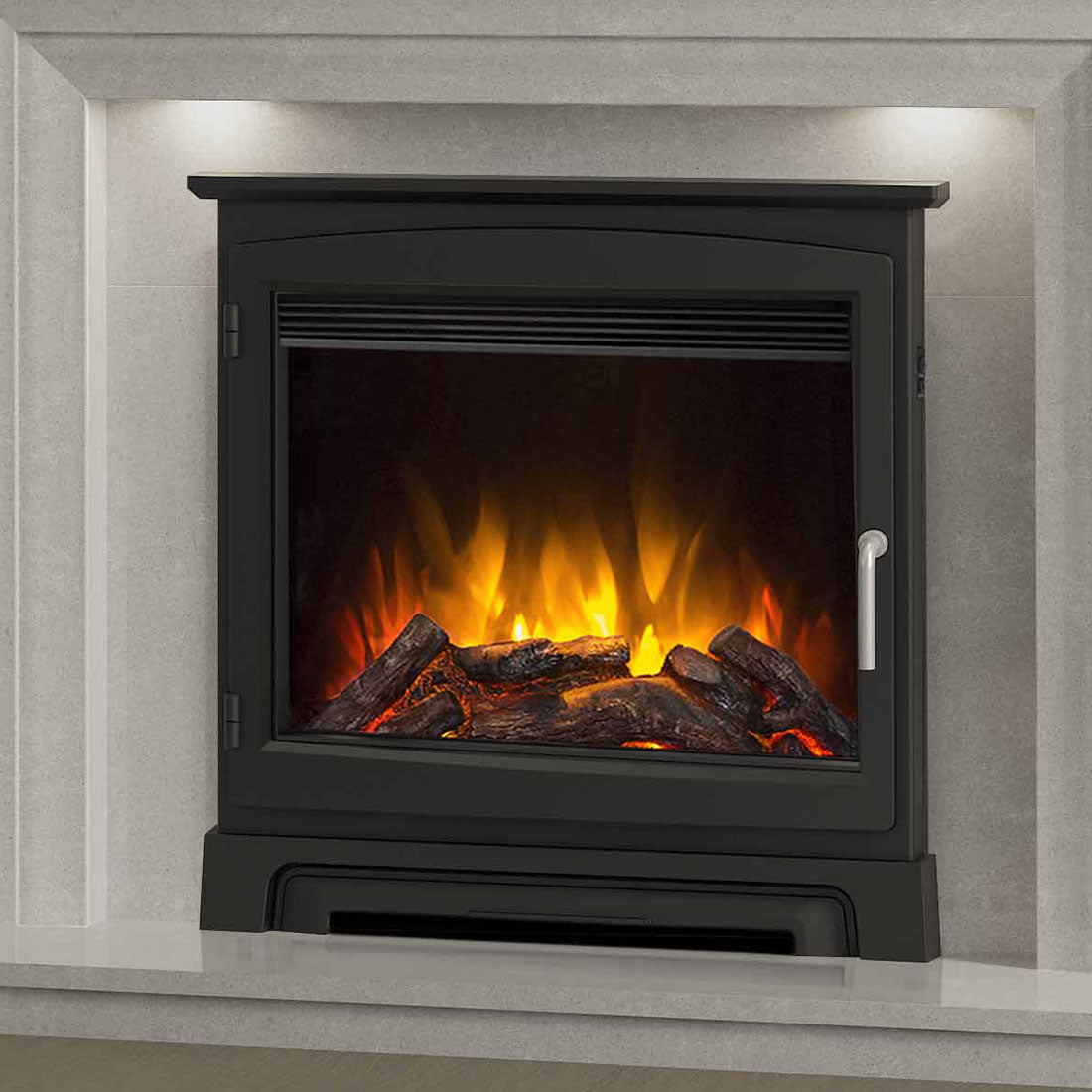 ELGIN & HALL 22" CHOLLERTON INSET ELECTRIC FIRE WITH CAST STOVE FRONT