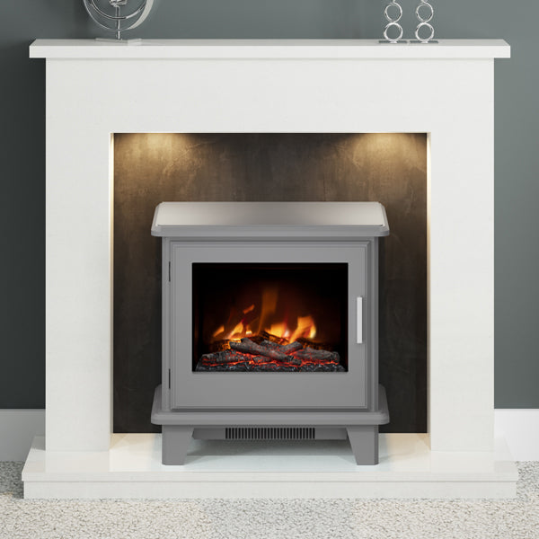 BE MODERN FLARE ALLENSFORD 48" MICRO-MARBLE INGLENOOK FIREPLACE