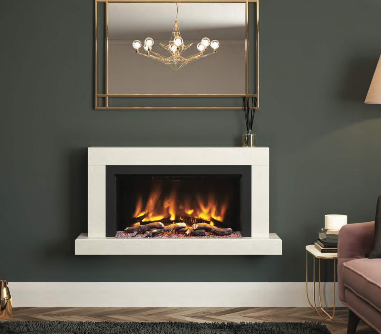 ELGIN & HALL PRYZM IMPERO 47" MICRO-MARBLE WALL MOUNTED ELECTRIC SUITE