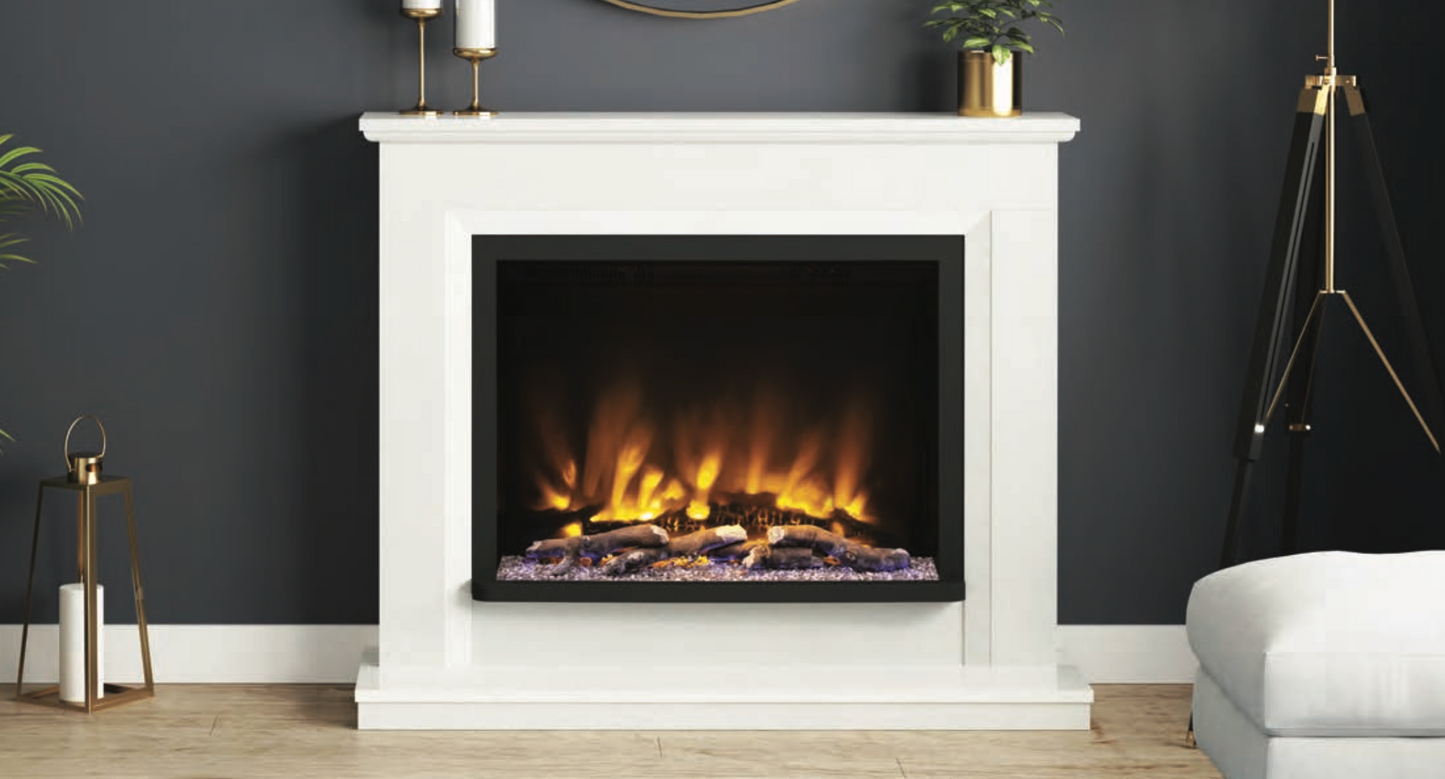 ELGIN & HALL PRYZM ALESSO 48" MICRO MARBLE FLOOR STANDING ELECTRIC FIREPLACE