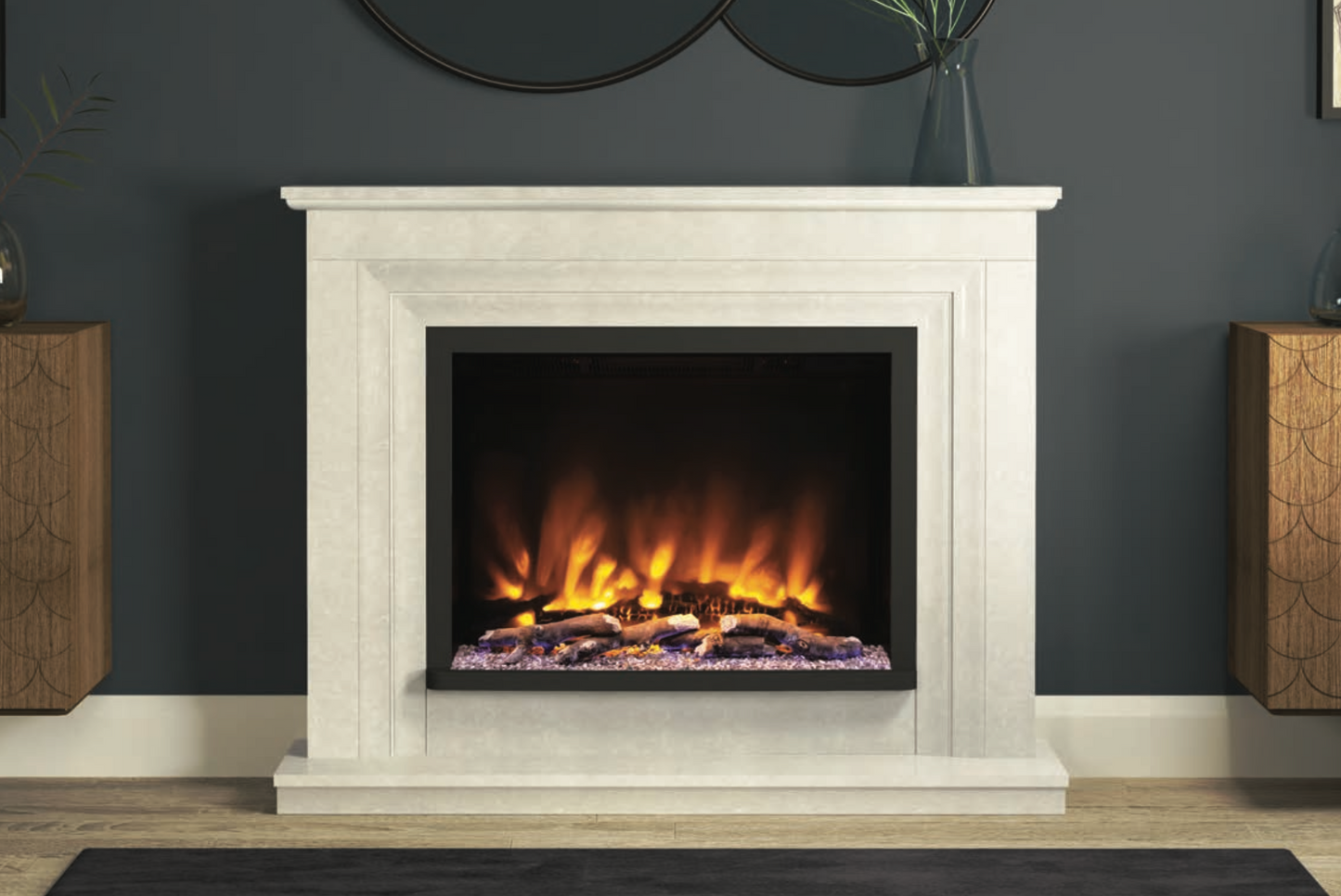 ELGIN & HALL PRYZM CABRINA 52" MICRO MARBLE ELECTRIC FIREPLACE