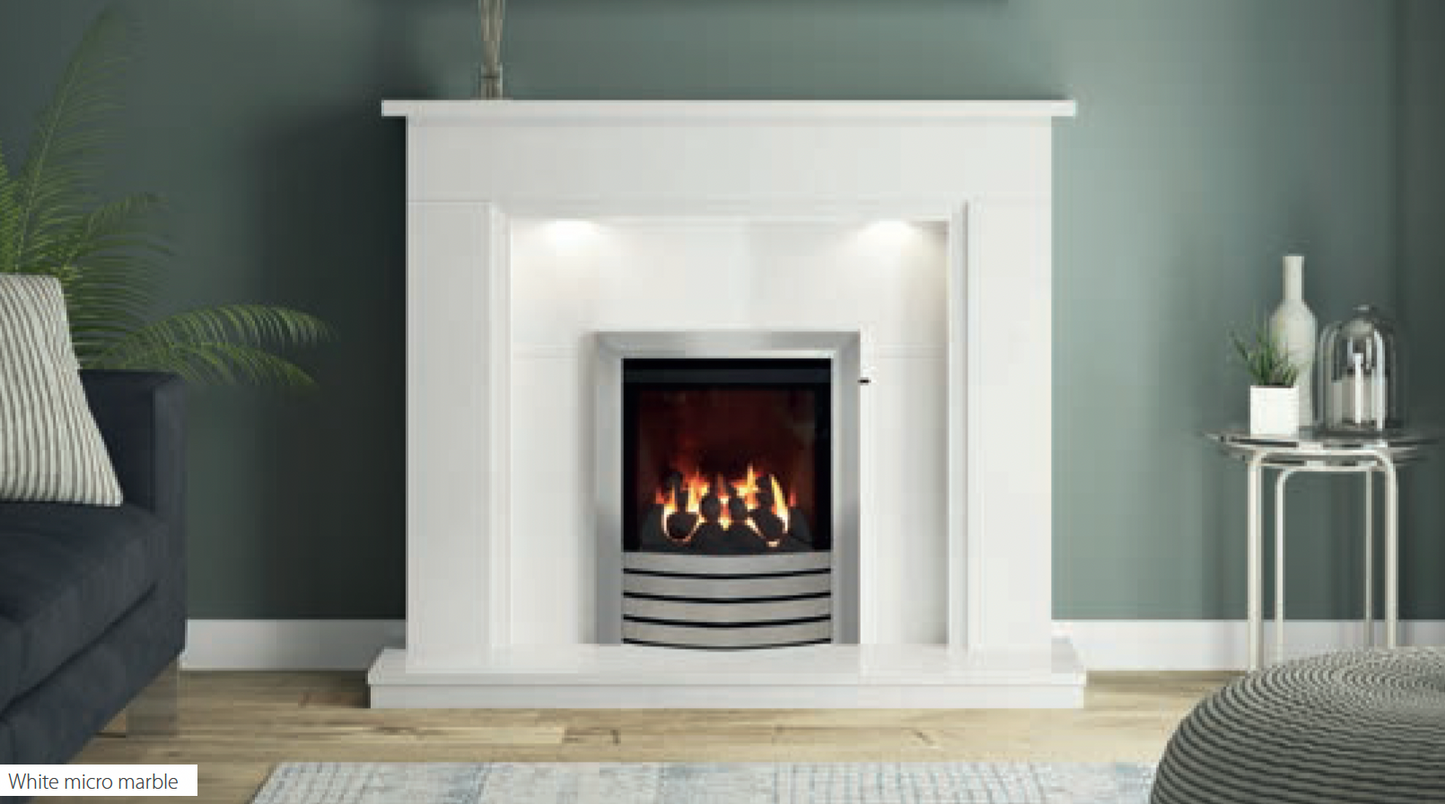 BE MODERN FLARE 52" MADALYN MICRO-MARBLE FIREPLACE